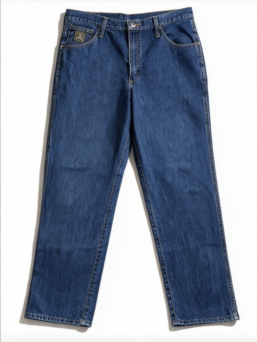 Cinch Mens 35x34 Green Label Relaxed Fit Medium Wash Blue Denim Jeans MB90530